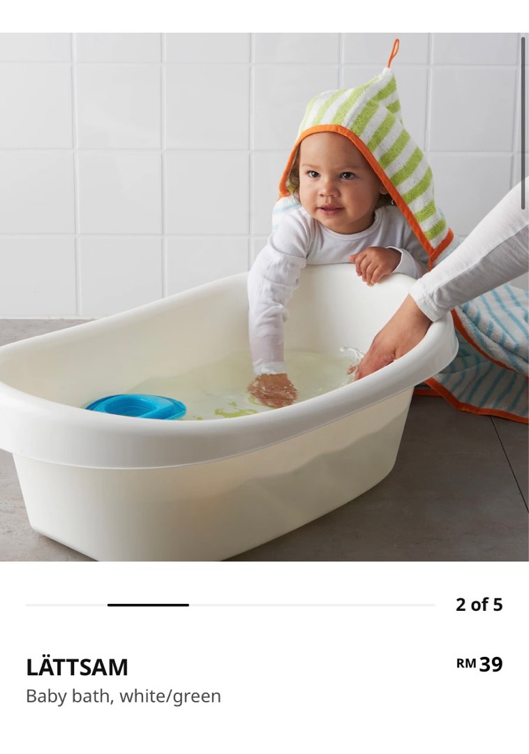 LÄTTSAM baby bath, white/green - IKEA