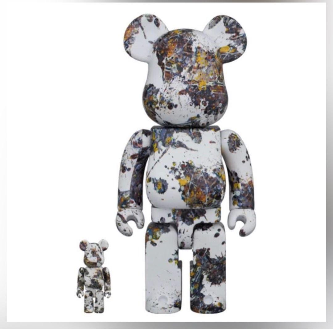 Bearbrick jackson pollock 潑墨三代400%+100%, 興趣及遊戲, 玩具