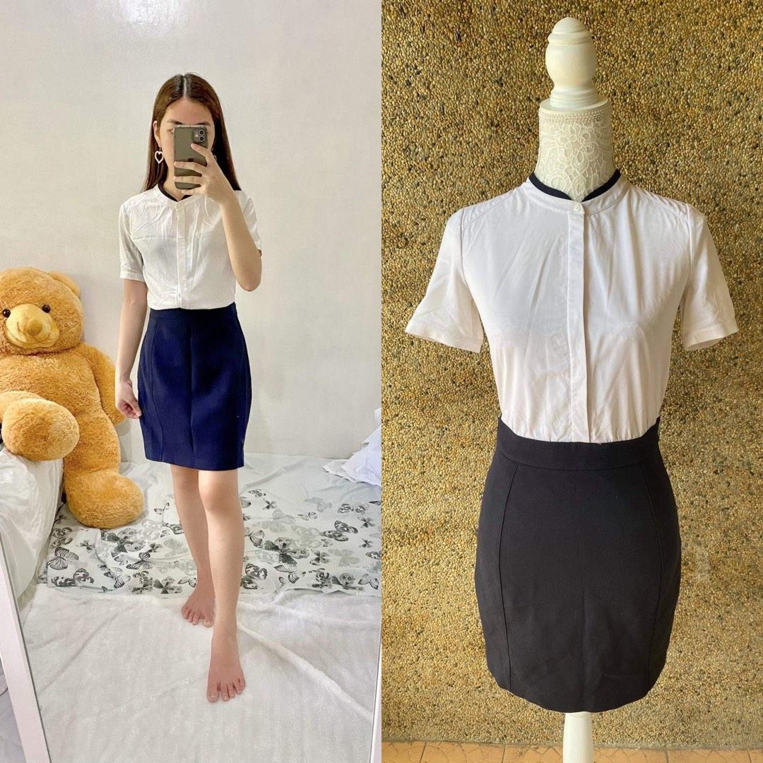 Black And White Semi Formal Office Attire Dress Women s Fashion 