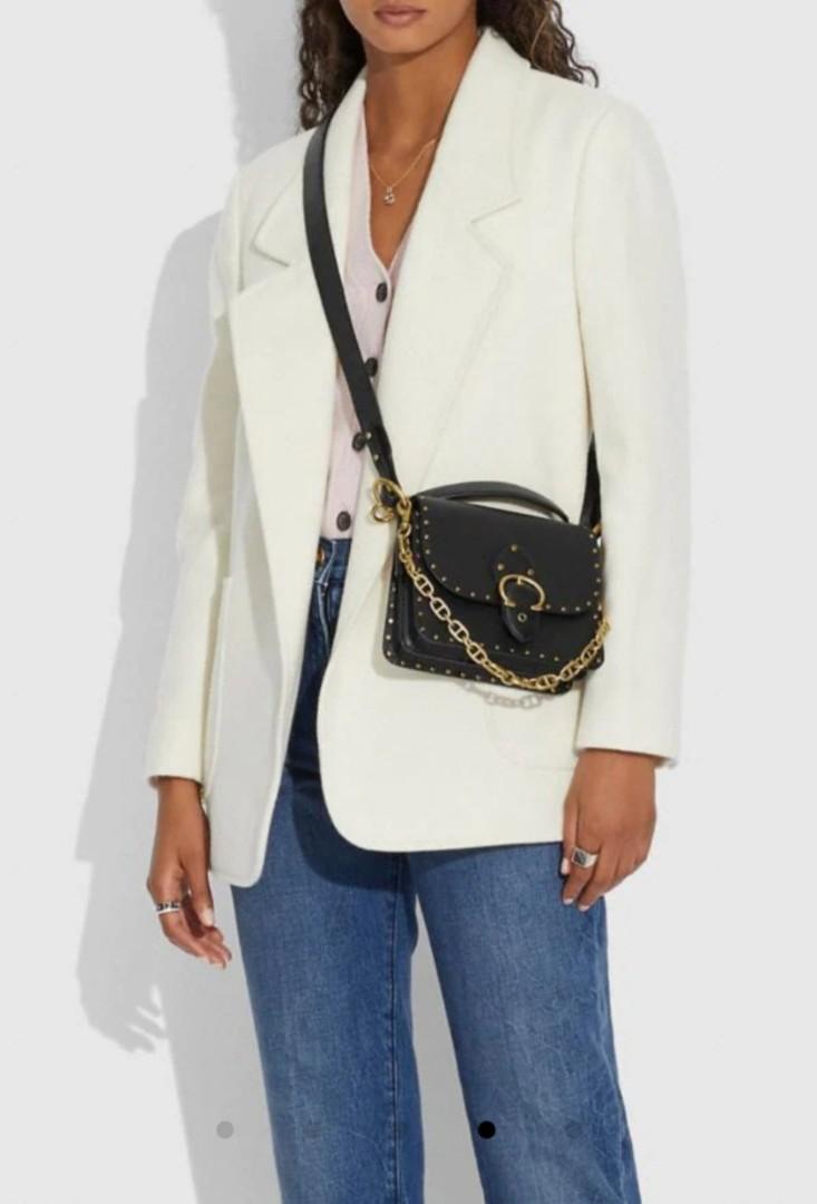 BN Authentic Coach Beat Shoulder Bag 18 with Rivets, Women's Fashion