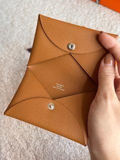 Hermes Bi-Color Y Stamp Calvi Duo Compact Card Holder/ Wallet - The Attic  Place