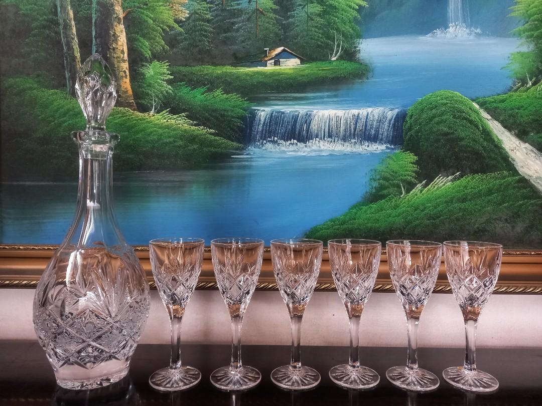Bohemia Crystal Wine glasses & Decanter set (Category: Other Kitchenware & Tableware) located in Quezon City. Submitted by kate_168 (Listing ID 1157934699, Image 1). Description: Never used/brand new Crystal Wine glasses (6 pcs.) & 1 decanter Location: Q.C. MOP: Cash upon pick-up or gcash #wineglasses #decanter #wow100.