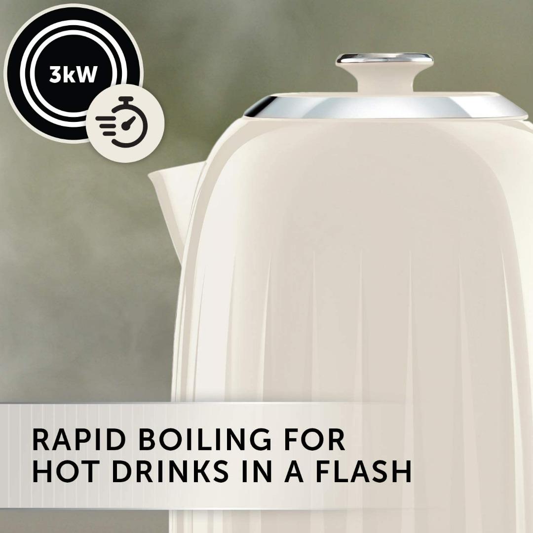 Breville Impressions Electric Kettle, 1.7 Litre, 3 KW Fast Boil, Cream