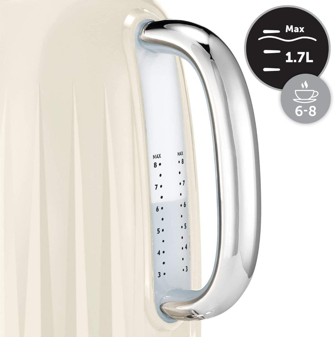 Breville Impressions Electric Kettle, 1.7 Litre, 3 KW Fast Boil, Cream