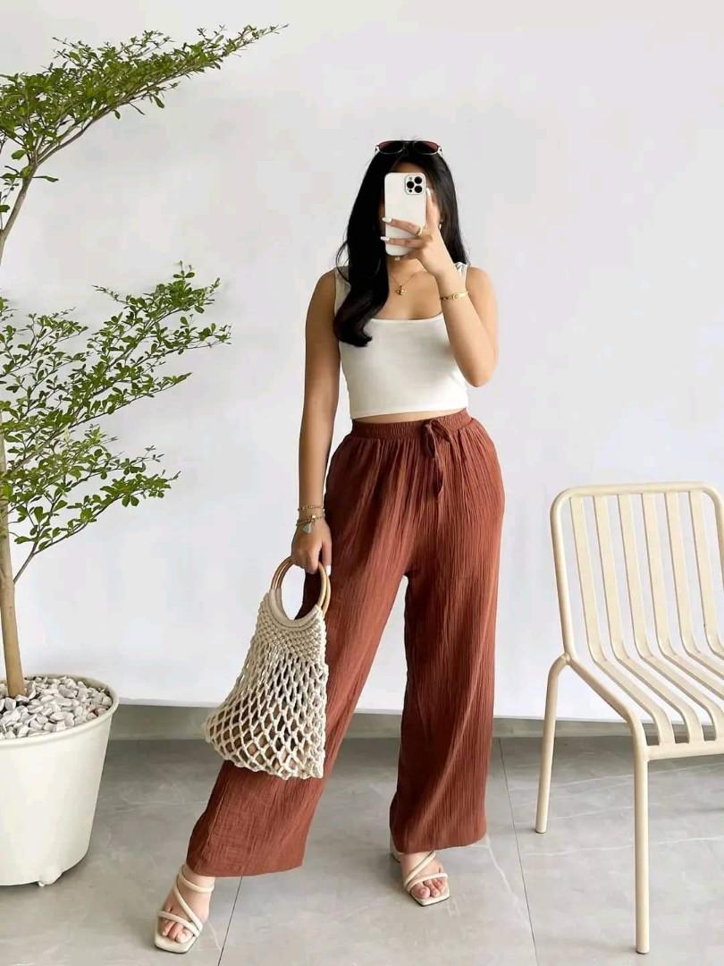 CAFE PANTS (Category: Other Bottoms) located in Cainta. Submitted by agirlnamedkatkatII (Listing ID 1180103344, Image 3). Description: CAFÉ PANTS P390.00 FABRIC: SPECIAL FABRIC - PREMIUM COTTON GAUZE FREESIZE CAN FIT FROM SMALL TO SEMI-LARGE NOTE: PLEASE PROVIDE 2ND AND 3RD COLOR OPTION.