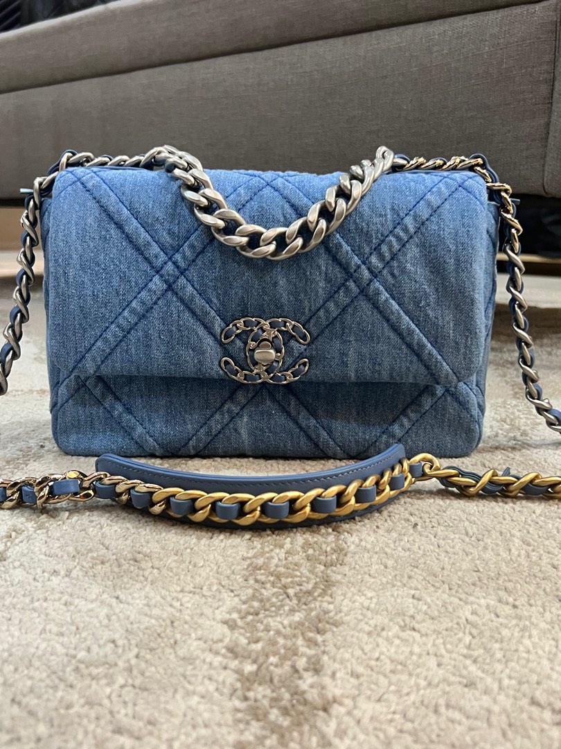 Chanel C19 Small Denim, Luxury, Bags & Wallets on Carousell