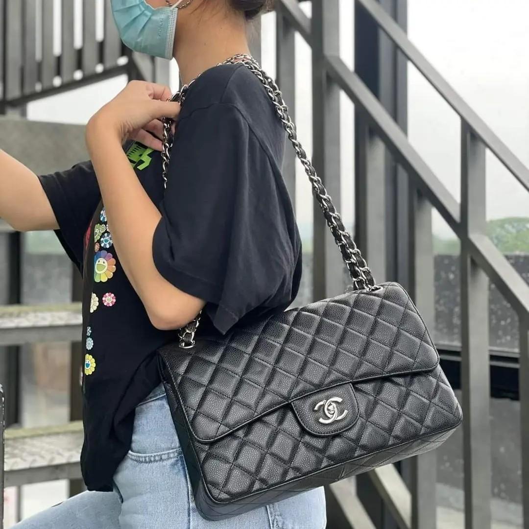 Chanel Flap Caviar 30cm, Luxury, Bags & Wallets on Carousell