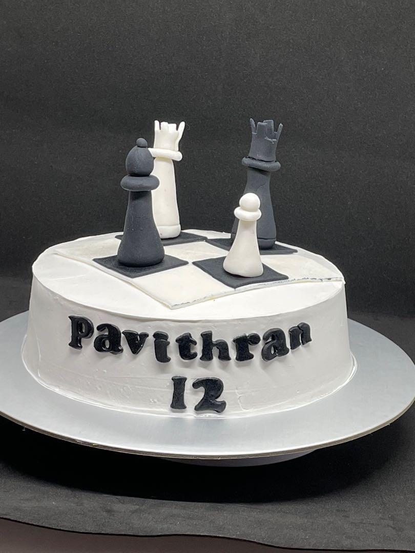 Chess Board Sculpted Birthday Cake – Blue Sheep Bake Shop