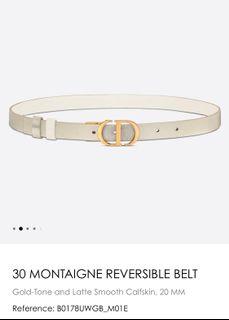 30 Montaigne Reversible Belt Black and Latte Smooth Calfskin, 35 MM