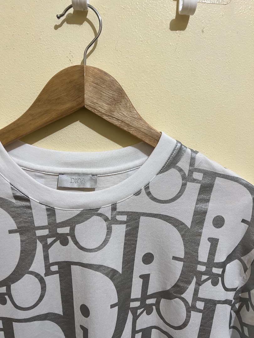 Christian Dior AOP TShirt in White, Luxury, Apparel on Carousell