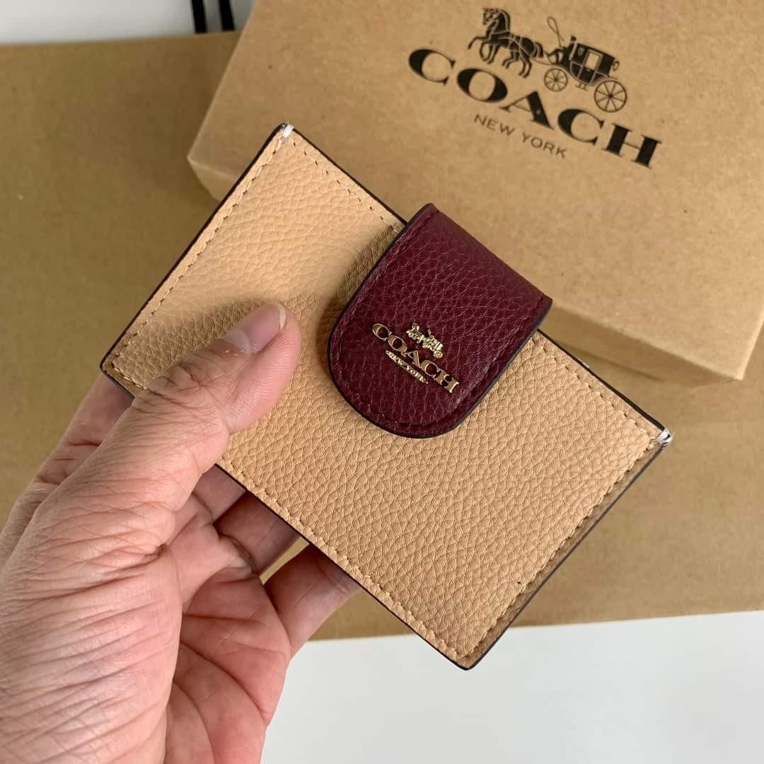 Coach Accordion Card Case In Colorblock, Women's Fashion, Bags