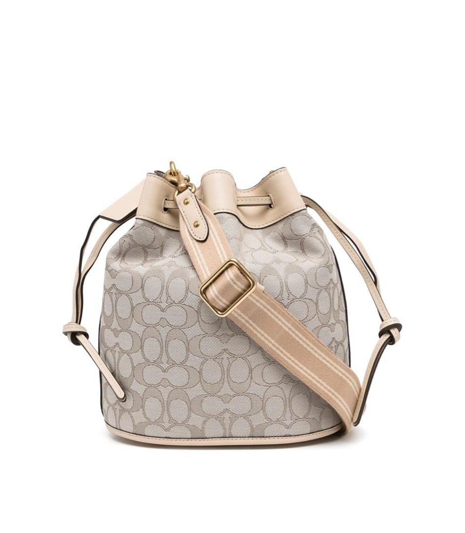 Vintage Coach Signature Camel Jacquard Shoulder Bag