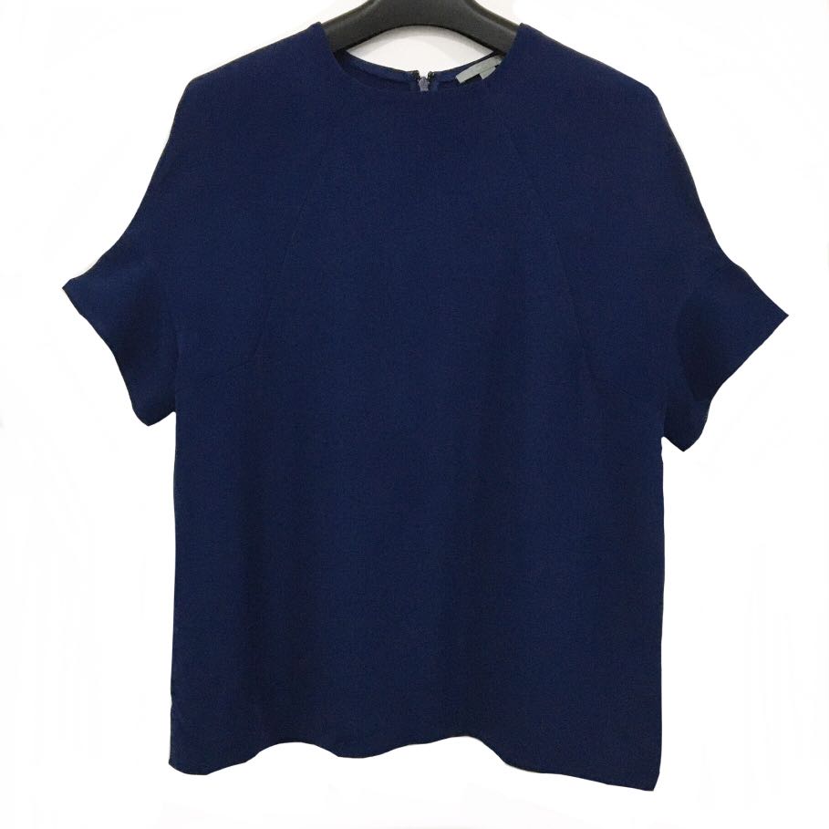 cos-100-viscose-blue-semi-formal-tops-women-s-fashion-tops-shirts