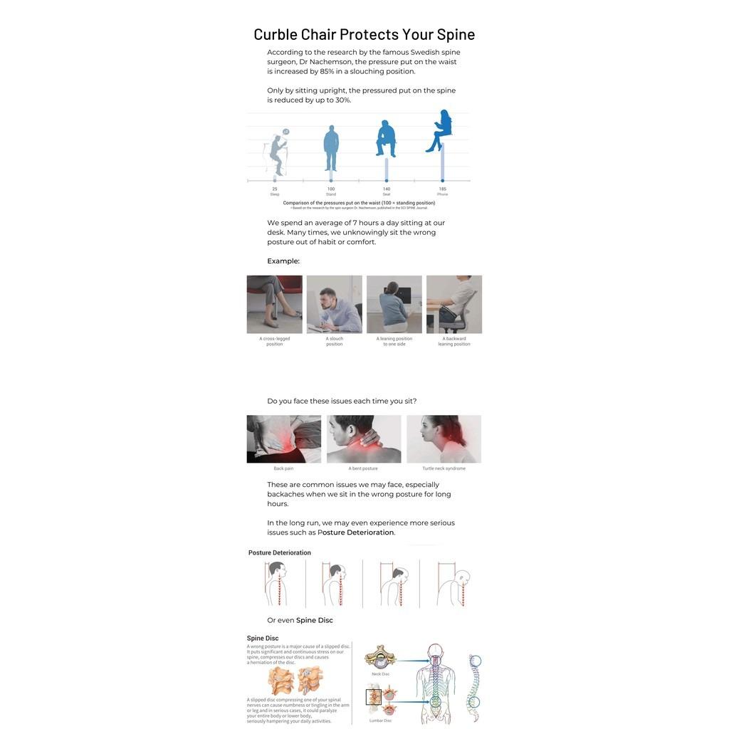 Curble Posture Correction Chair (Wider) │ Ergonomic Design │ Lumbar ...