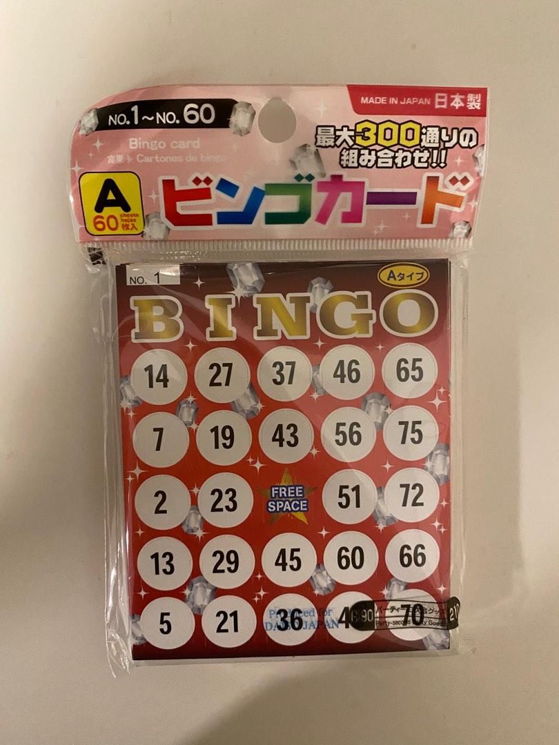 Daiso bingo sheet, Hobbies & Toys, Toys & Games on Carousell