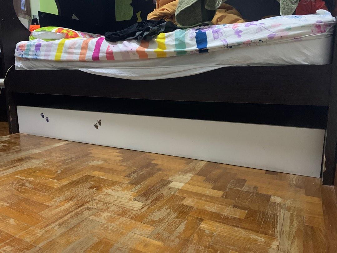 Double decker bed with pull out and storage stairs and pull out