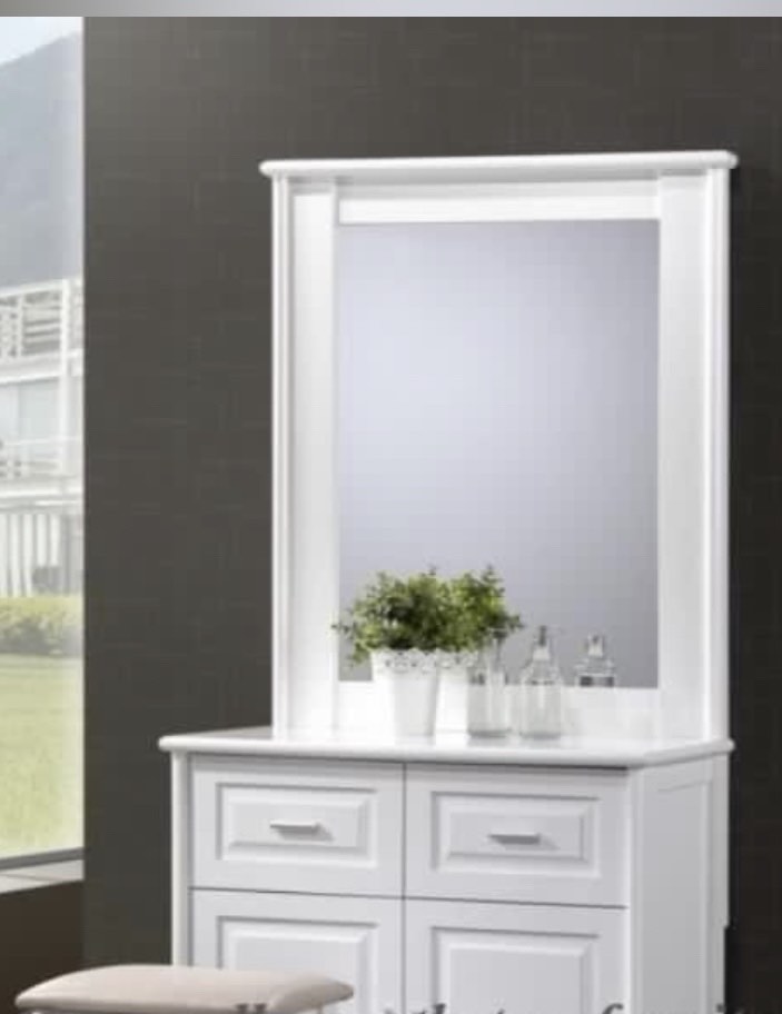 Dressing Table Dresser Mirror with stool (white), Furniture & Home