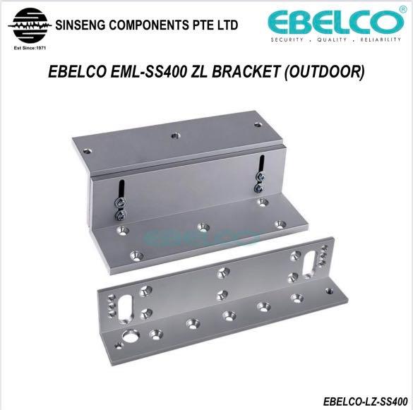 Ebelco 400lbs Outdoor EM Lock •ZL Bracket/LS Bracket (1224V) for Metal