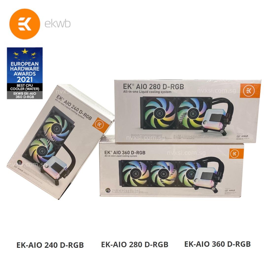 未使用EK-AIO Elite 360 D-RGB LGA1700キット&amp;保証書 6基のARGBファンを標準搭載する、EKWBの水冷クーラー「EK-AIO