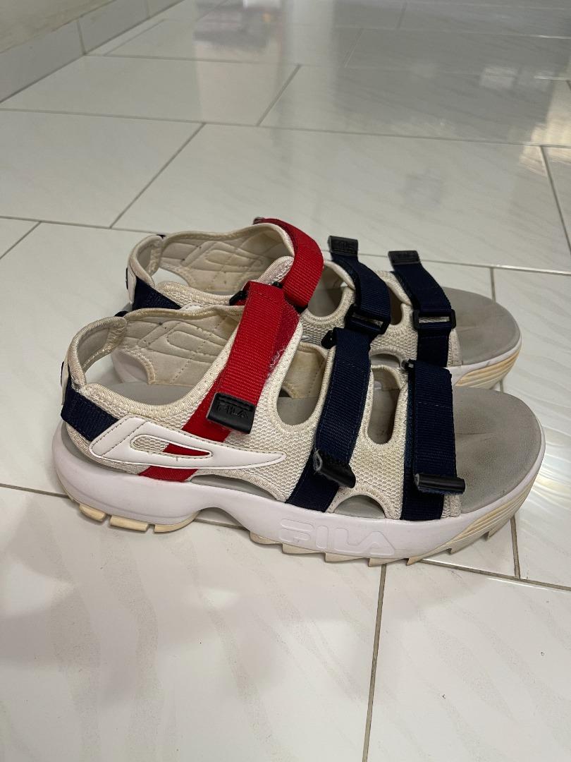 FILA Disruptor Sports Sandals White/Black/Red, Women's Fashion, Sandals on Carousell