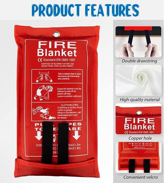 FIRE BLANKET 1.2MX1.8M / FIRE BLANKET ROLL, Furniture & Home Living ...