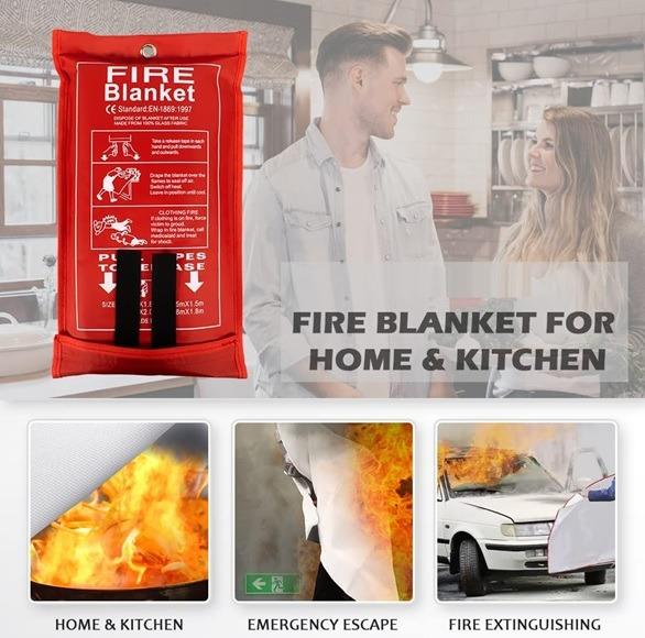 FIRE BLANKET 1.2MX1.8M / FIRE BLANKET ROLL, Furniture & Home Living ...