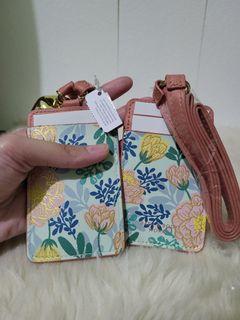 Floral ID or Card Lanyard Pocketbac Holder