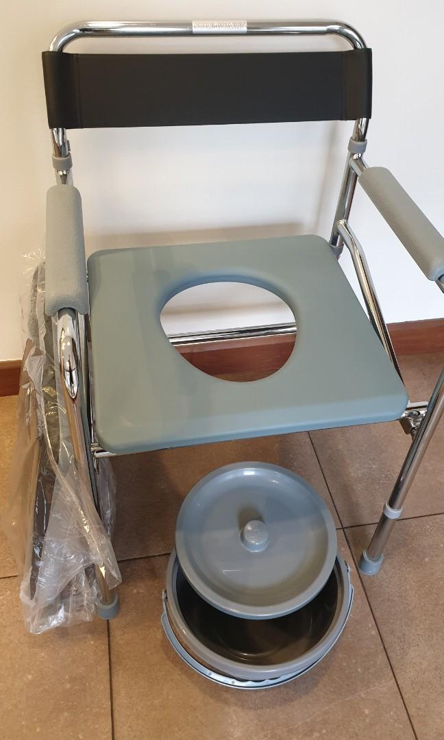 Foldable Commode Toilet Chair for Elderly PWD, Furniture & Home Living