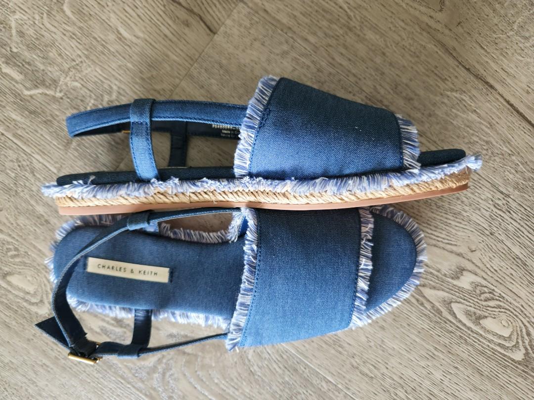 Frayed fringe espadrilles sandals Women s Fashion Footwear