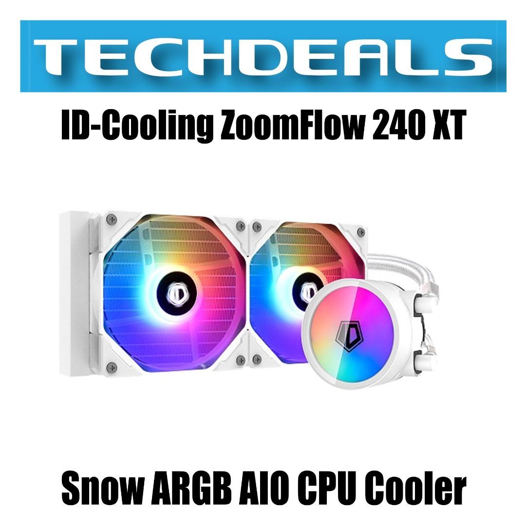 ID-Cooling ZoomFlow 240 XT Snow ARGB AIO CPU Cooler, Computers & Tech ...