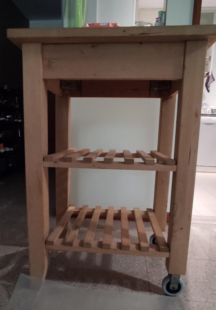IKEA Kitchen shelving with back wheels, Furniture & Home Living