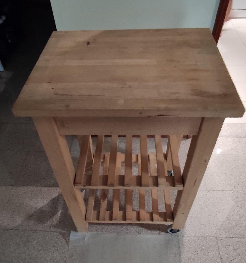 IKEA Kitchen shelving with back wheels, Furniture & Home Living