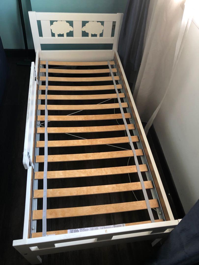IKEA KRITTER Bedframe with Slatted Bed Base and Guardrail