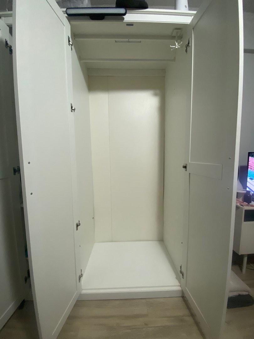 IKEA Songesand Wardrobe with Mirror (White), Furniture & Home Living, Furniture, Shelves
