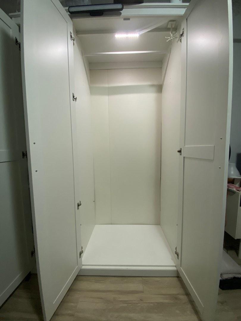 IKEA Songesand Wardrobe with Mirror (White), Furniture & Home Living, Furniture, Shelves