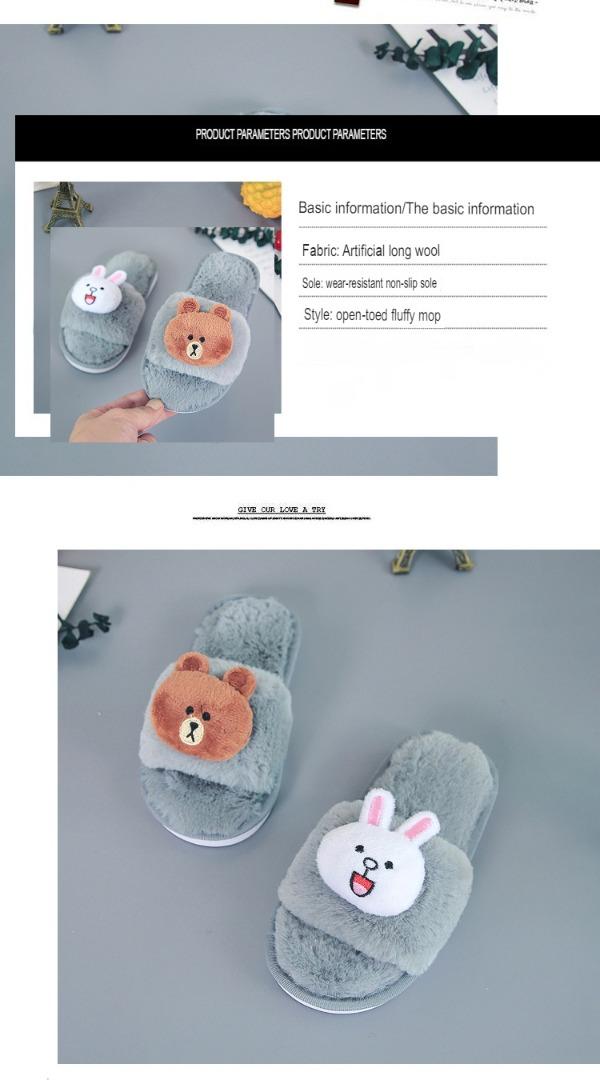 Indoor House Slipper Soft Plush Cotton Cute Slippers Cartoon Non