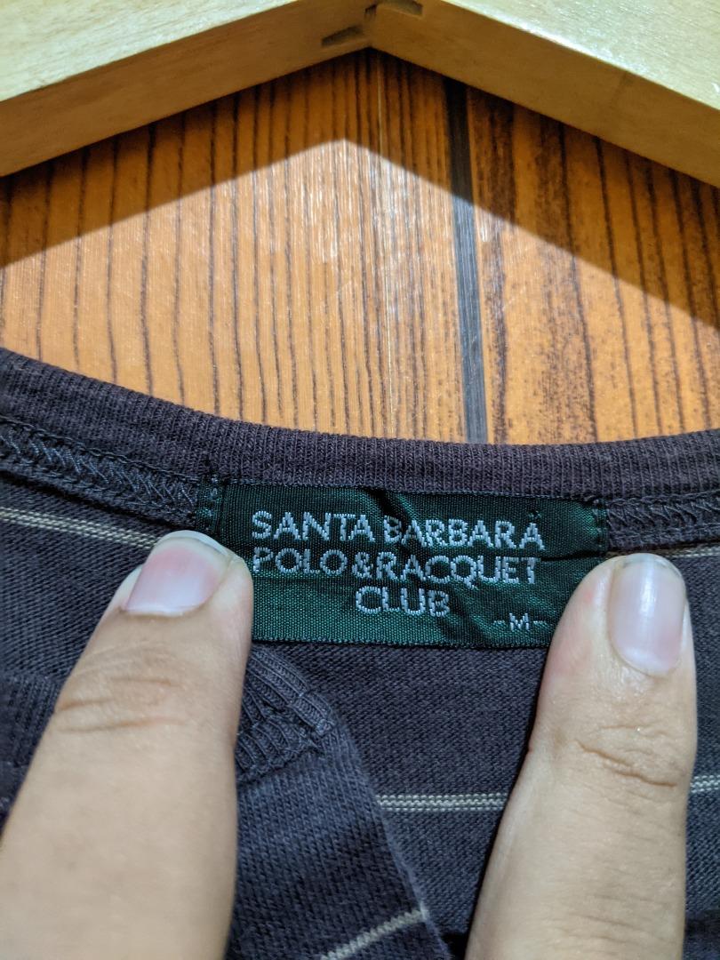 Kaos Oblong Santa Barbara Hitam Garis Putih