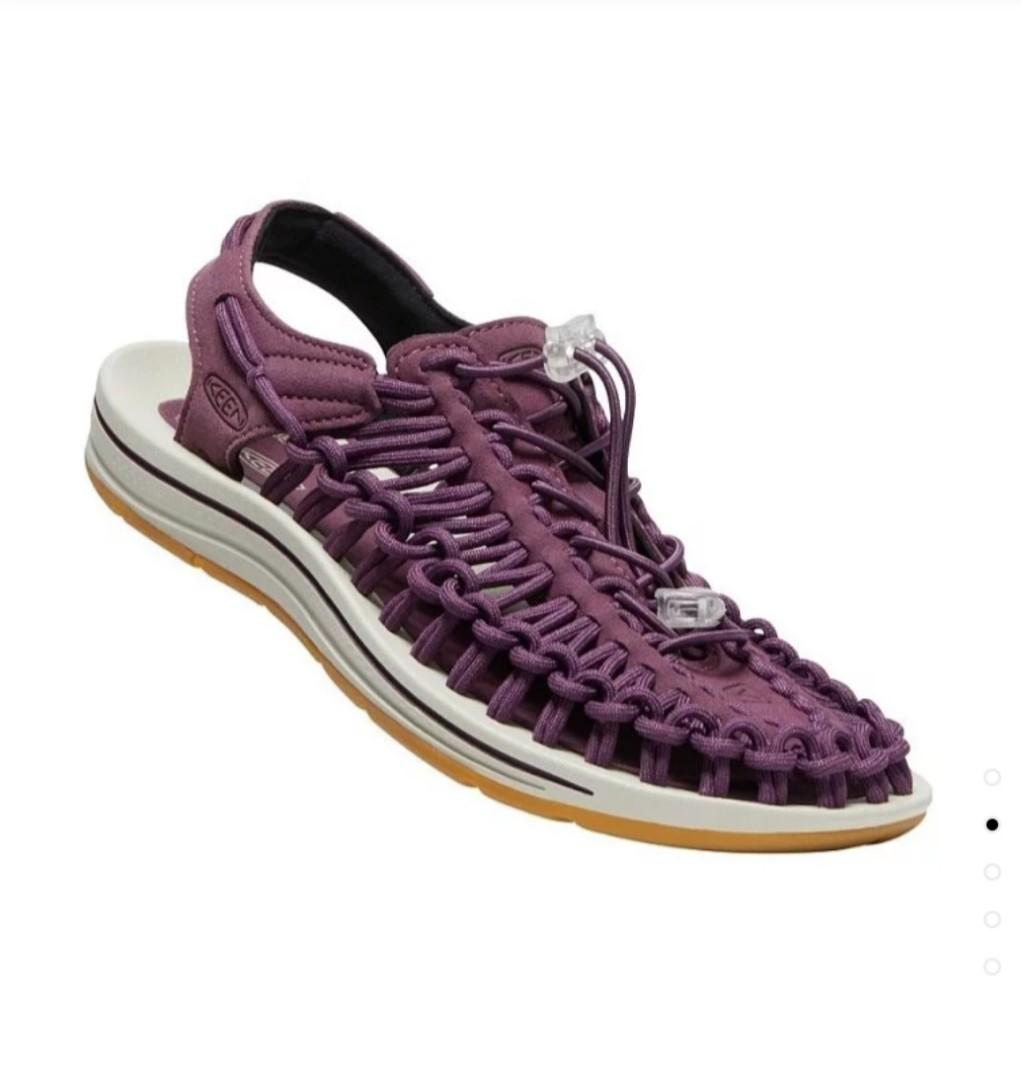 keen women's uneek Prune purple /prune purple size available us 6 - us 9 (Category: Sandals) located in Singapore. Submitted by hipstation (Listing ID 1180162977, Image 3). Description: UNEEK adapts to your feet for the perfect fit, with innovative two-cord construction and a free-moving cord junction that provides freedom of movement, security and structure. The lightweight midsole delivers durability and comfort, while the higher-traction rubbe