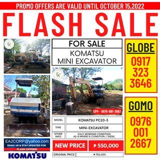 Komatsu PC20-3 MINI EXCAVATOR flash sale until March 15, 2023