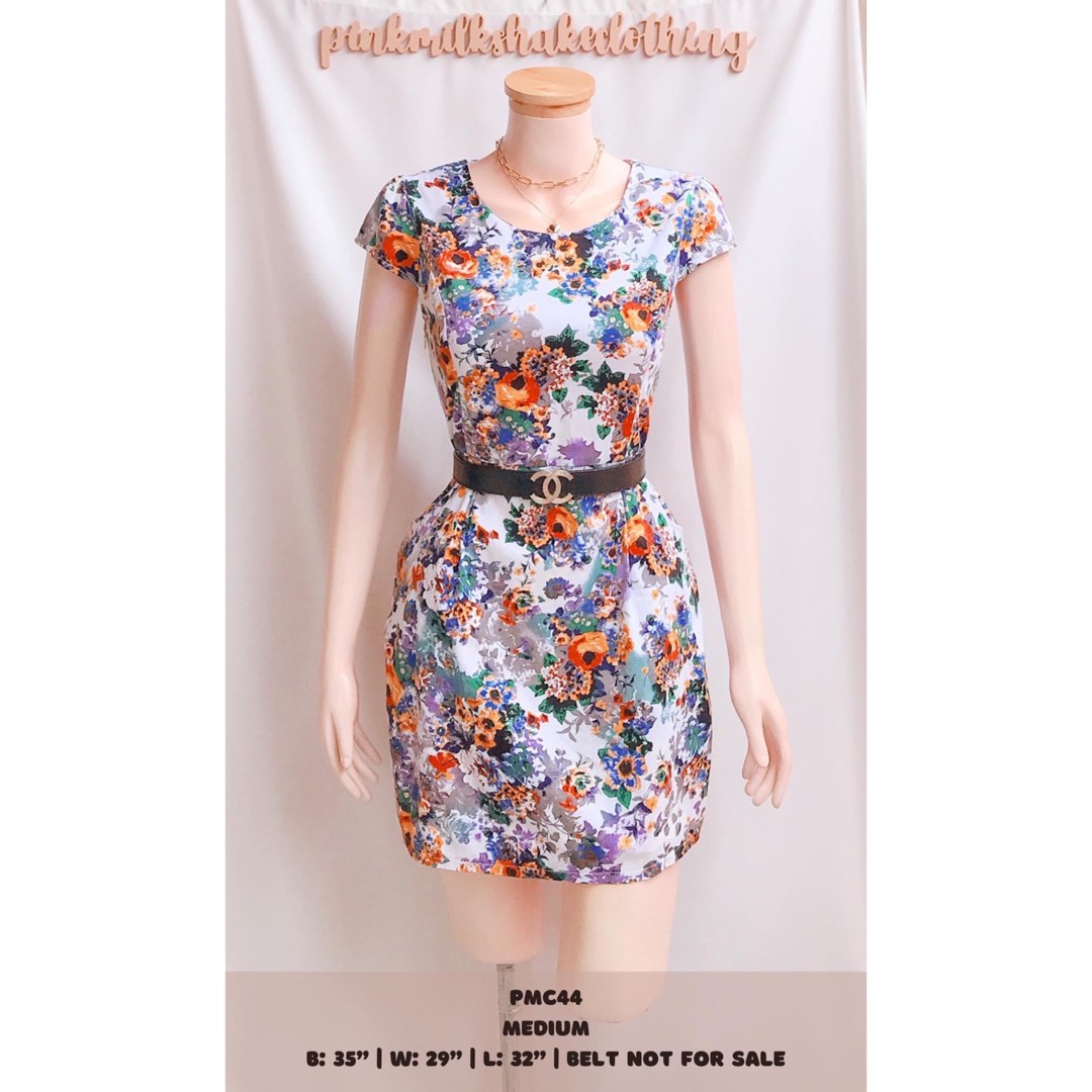 Korean White Floral Office Dress, Women's Fashion, Dresses & Sets, Dresses on Carousell