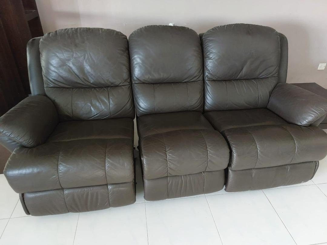 Leather Sofa 3 seater, Furniture & Home Living, Furniture, Sofas on