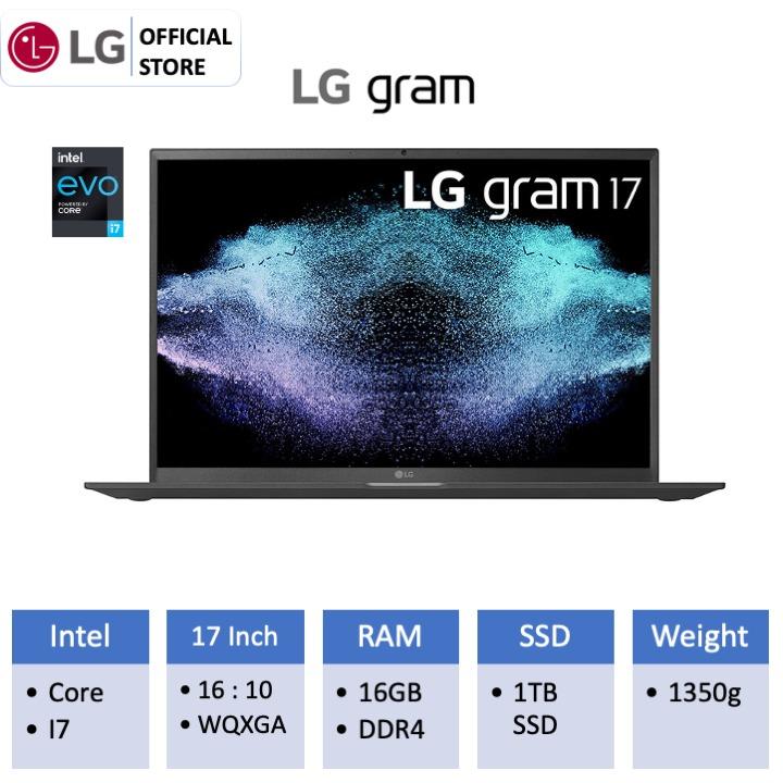 LG gram, 17Z90P-G.AA88A3, INTEL CORE I7-11650G7, 16GB RAM + 1TB SSD, WIN  11