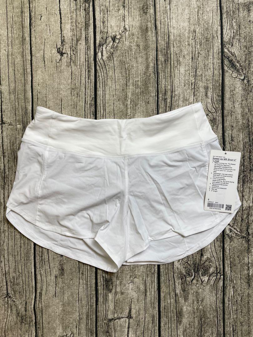 white lululemon speed up shorts