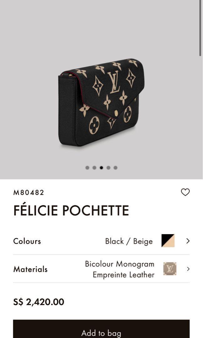 Louis Vuitton Empreinte Monogram Giant Crafty Pochette Felicie Black Creme