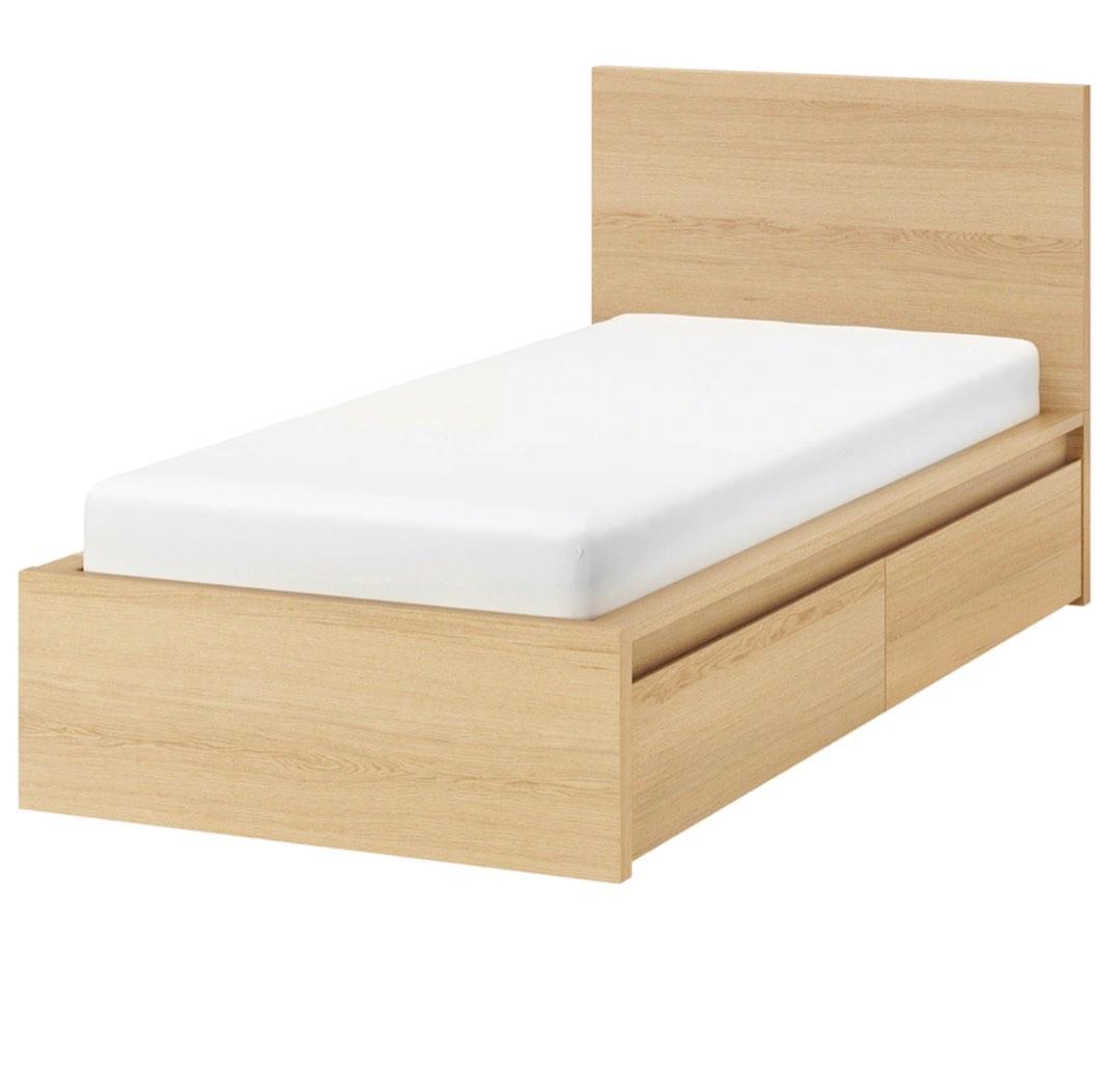 Malm ikea bed frame and mattress, Furniture & Home Living, Furniture