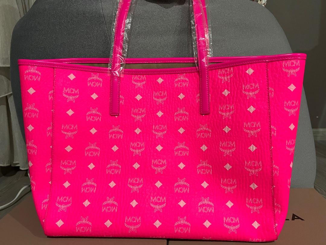 Neon pink mcm top bag
