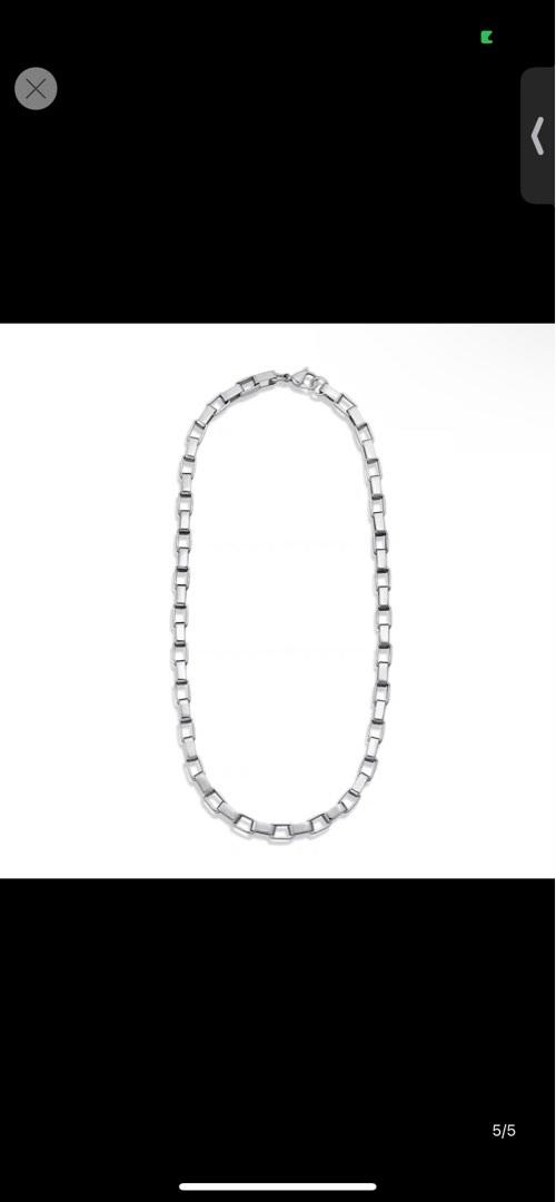 Men y2k trendy silver chain necklace chain, Men's Fashion, Watches