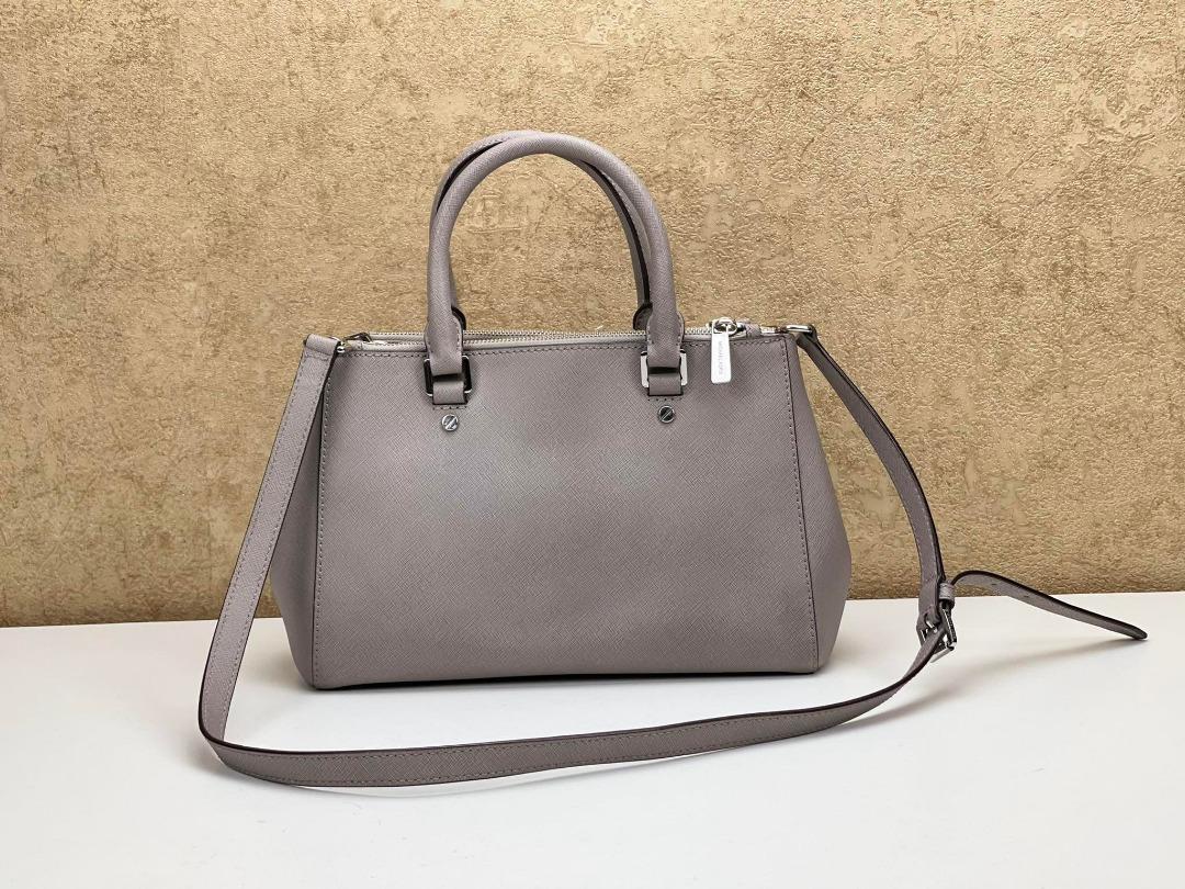 Michael Kors 'sutton' Small Saffiano Leather Satchel in Gray