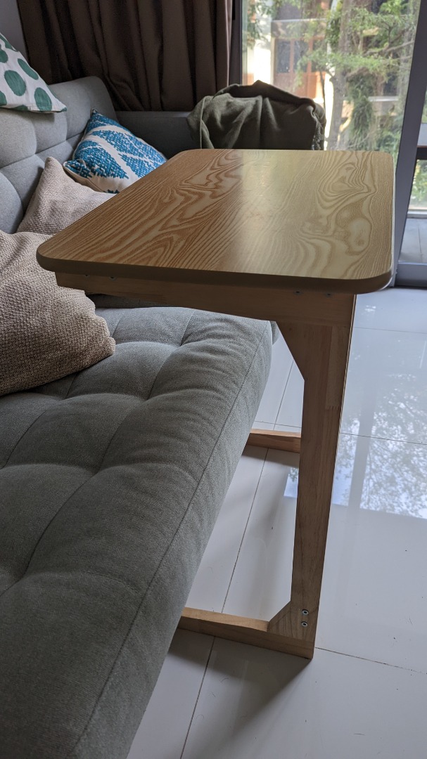 Minimalist L shaped Side table/ coffee table (wooden), Furniture & Home