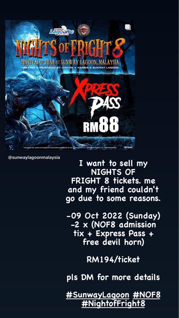 Night of Fright 8 tickets (Admission + express lane + free devil horn